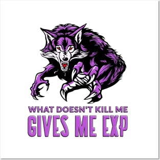 What Doesnt Kill Me Gives Me Exp Purple Posters and Art